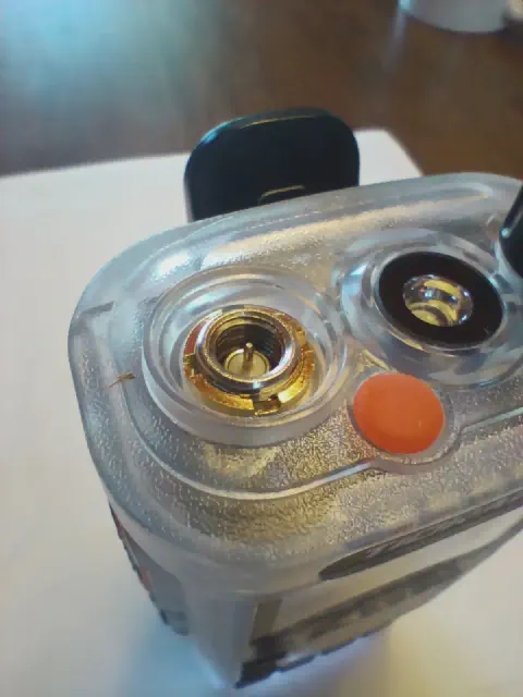 tidradio td h8 top view showing sma m connector without antenna white translucent textured body single control knob led flashlight