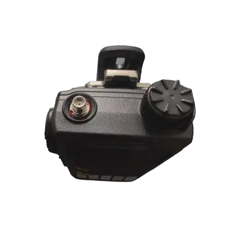 yaesu vertex ft 70d top view showing sma f connector without antenna black textured body single control knob